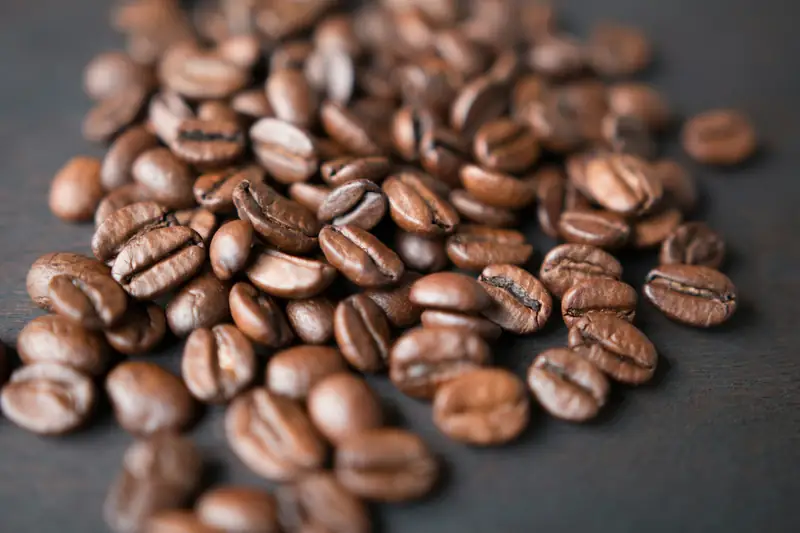 Close-up of roasted coffee beans